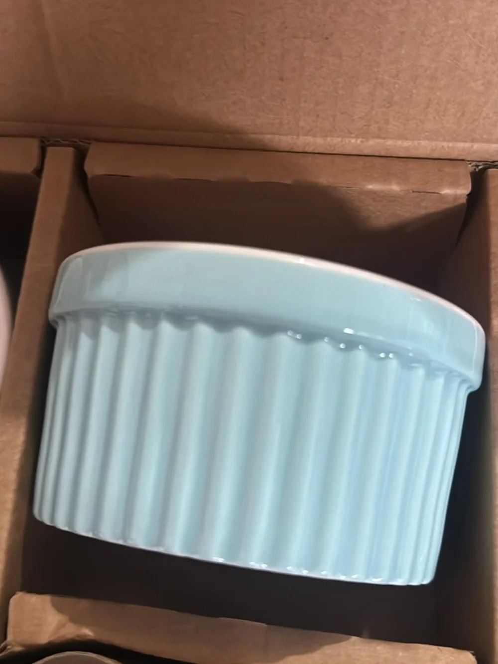 6 New in Box Light Blue Ceramic Ramekin - Home Kitchen